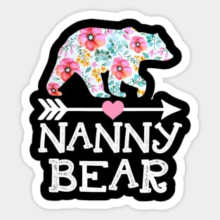 Nanny Bear Floral Happy Mothers Day Sticker